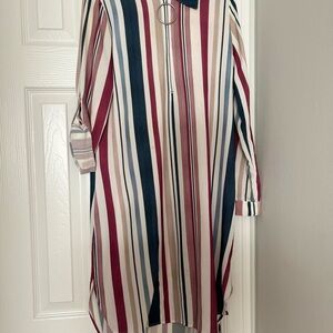 Striped Long Sleeve Shirt Dress